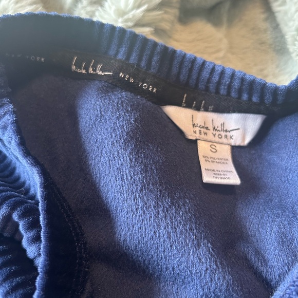 Women's Blue Velvet Sleepwear Set - Picture 4 of 5